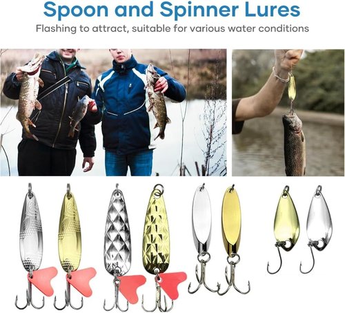 CATCHRO Fishing Lure Kit - 409 Pcs Tackle Box Set for Freshwater & Saltwater | Perfect Gift for All Skill Levels
