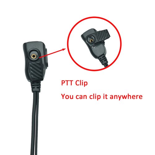 HEOPBIRD Walkie Talkie Earpiece with mic Ptt Headset Compatible with Walkie Talkie Brands Baofeng,Kenwood,Puxing,Wouxun 2 Way Radio 2 pin D Shape Accessories,2 Pack
