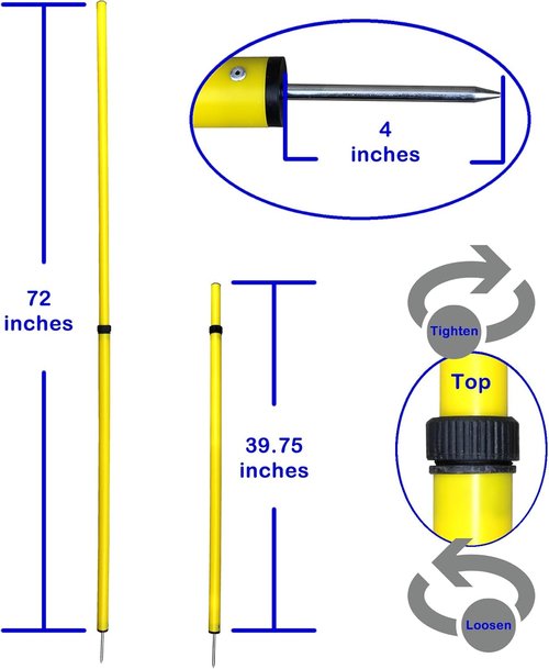 BlueDot Trading Soccer Agility Poles - Telescopic & Collapsible Options | Speed Training Sets (4, 6, 8 Pieces)