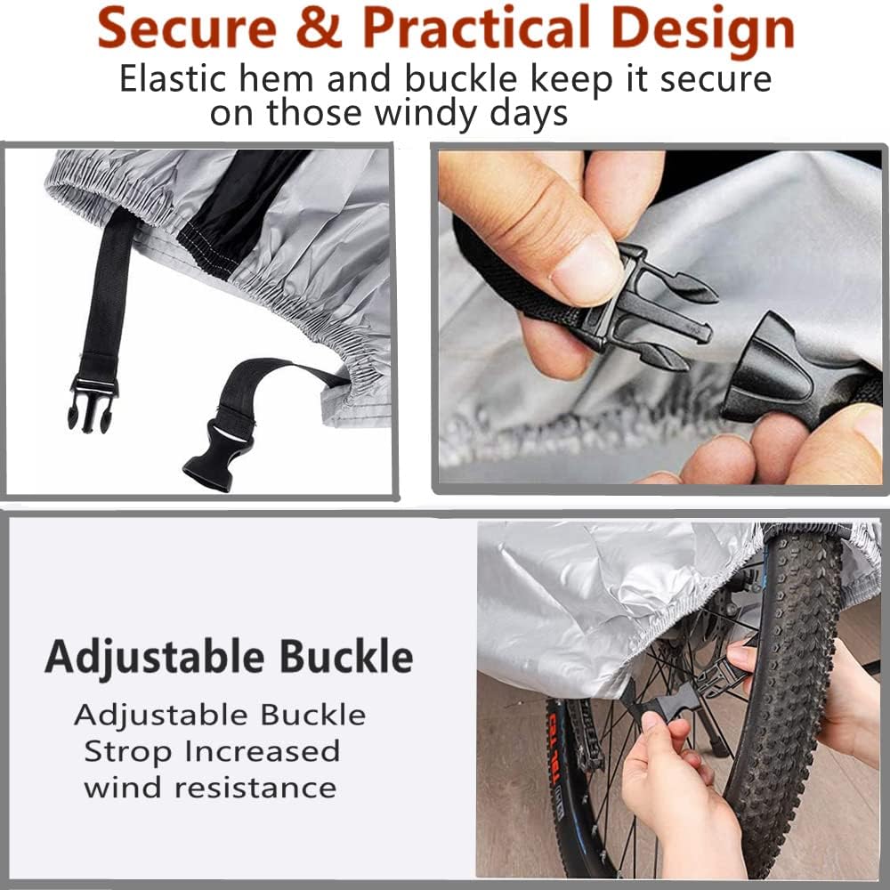 Skiennix Outdoor Waterproof Bike Covers - Secure Lock Hole for Mountain & Electric Bikes