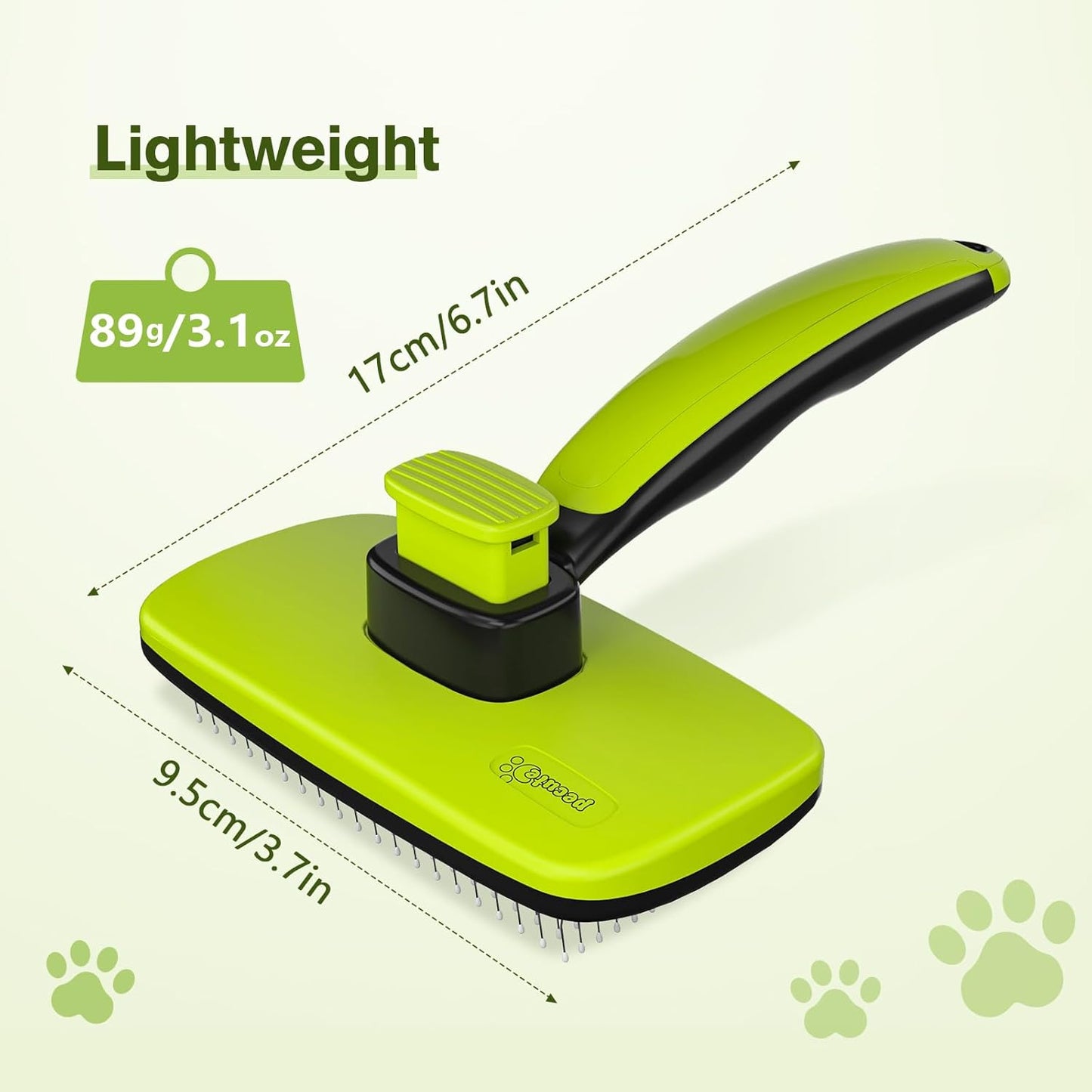 Pecute Self-Cleaning Slicker Brush - Lightweight Grooming Tool for Dogs, Cats & Rabbits | Removes Loose Fur