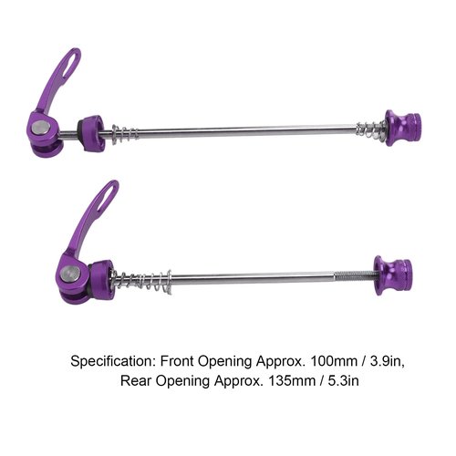 Entatial Bicycle Hub Bearing, Durable Bike Quick Release Skewer Lever for Mountain Bike for Cycling Road(Purple)