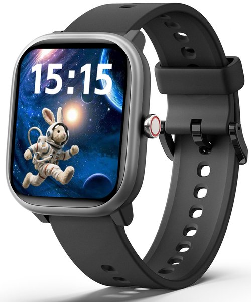 Roffnet Kids Smart Watch for Boys Girls, Fitness Tracker with Heart Rate Sleep Monitor, 1.83" Touchscreen with 12 Puzzle Games, Waterproof Activity Tracker Pedometer for Android iPhone (Black)
