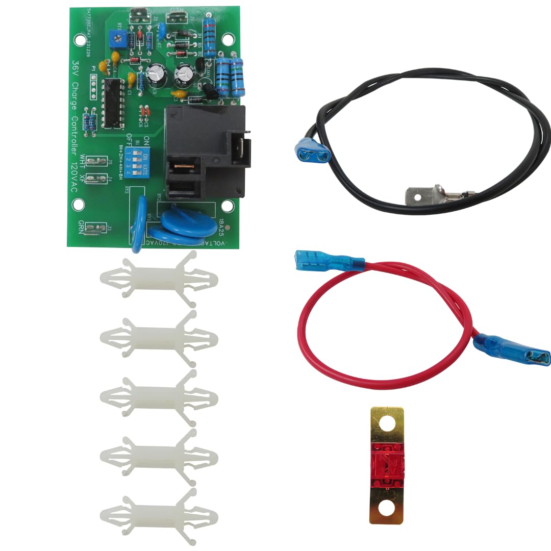 36 Volt Charger Charging Board by BLUE ELF for EZGO Golf Cart, Designed with Charging Status LED, Including 50A Fuse, Replace for EZGO Powerwise Chargers 1994-Up
