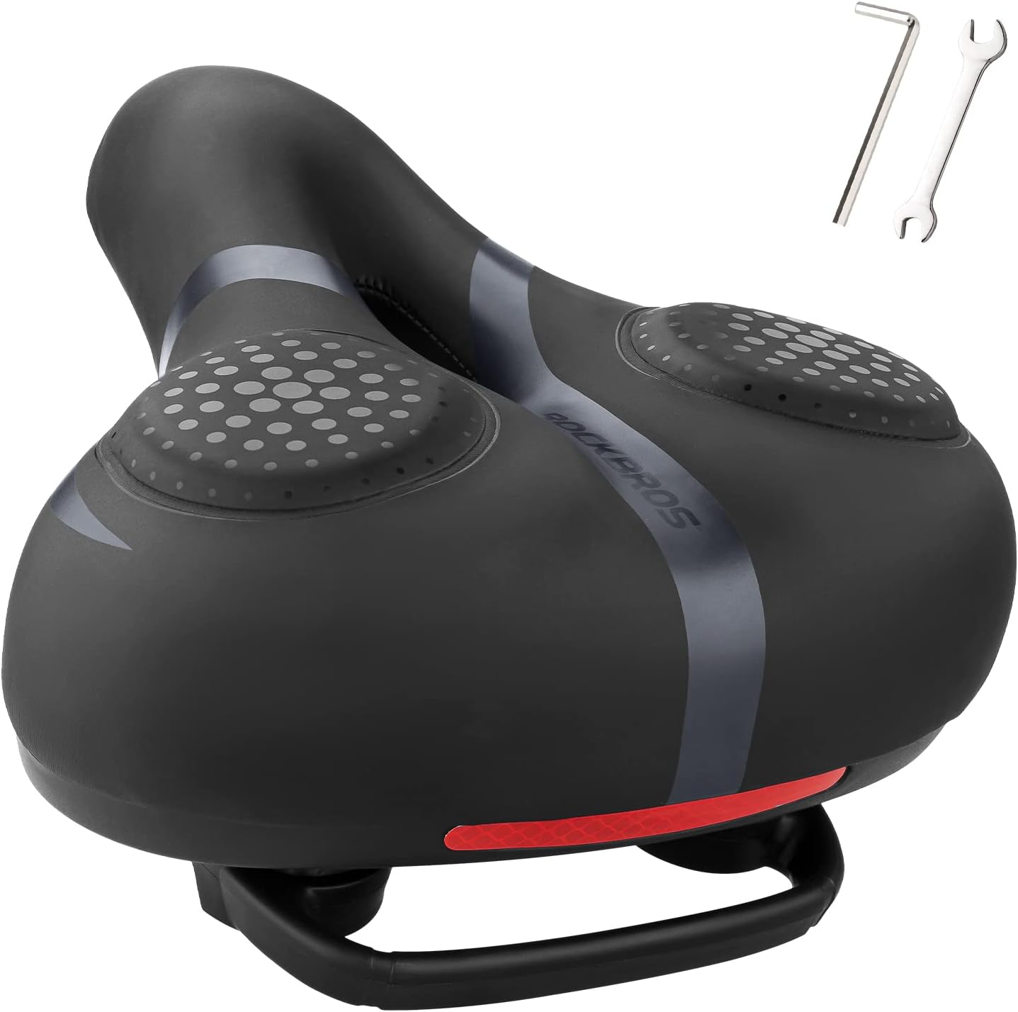 ROCKBROS Comfortable Gel Bike Seat - Breathable Waterproof Padded Saddle for Cruiser & Mountain Bikes