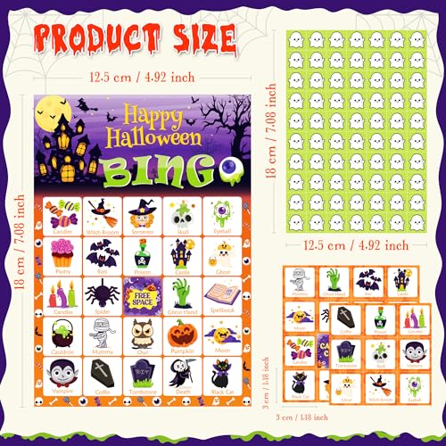 Halloween Bingo Game Set - 24 Players | Halloween Party Toys