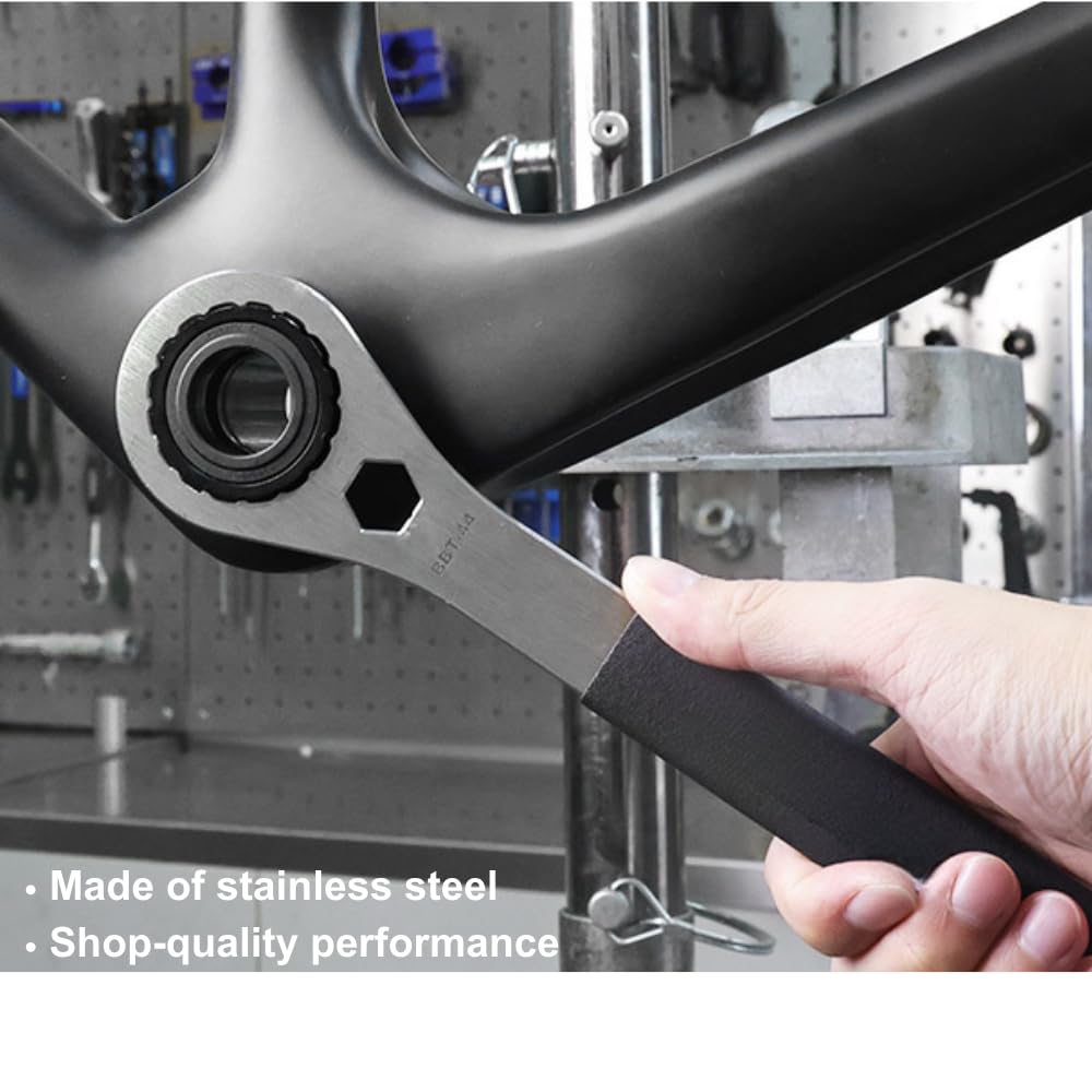 Juscycling Bottom Bracket Tool for 44mm OD 16-Notch Threaded BB, Compatible with Shimano Hollowtech, SRAM Truvativ, Campagnolo and Many Other Brands