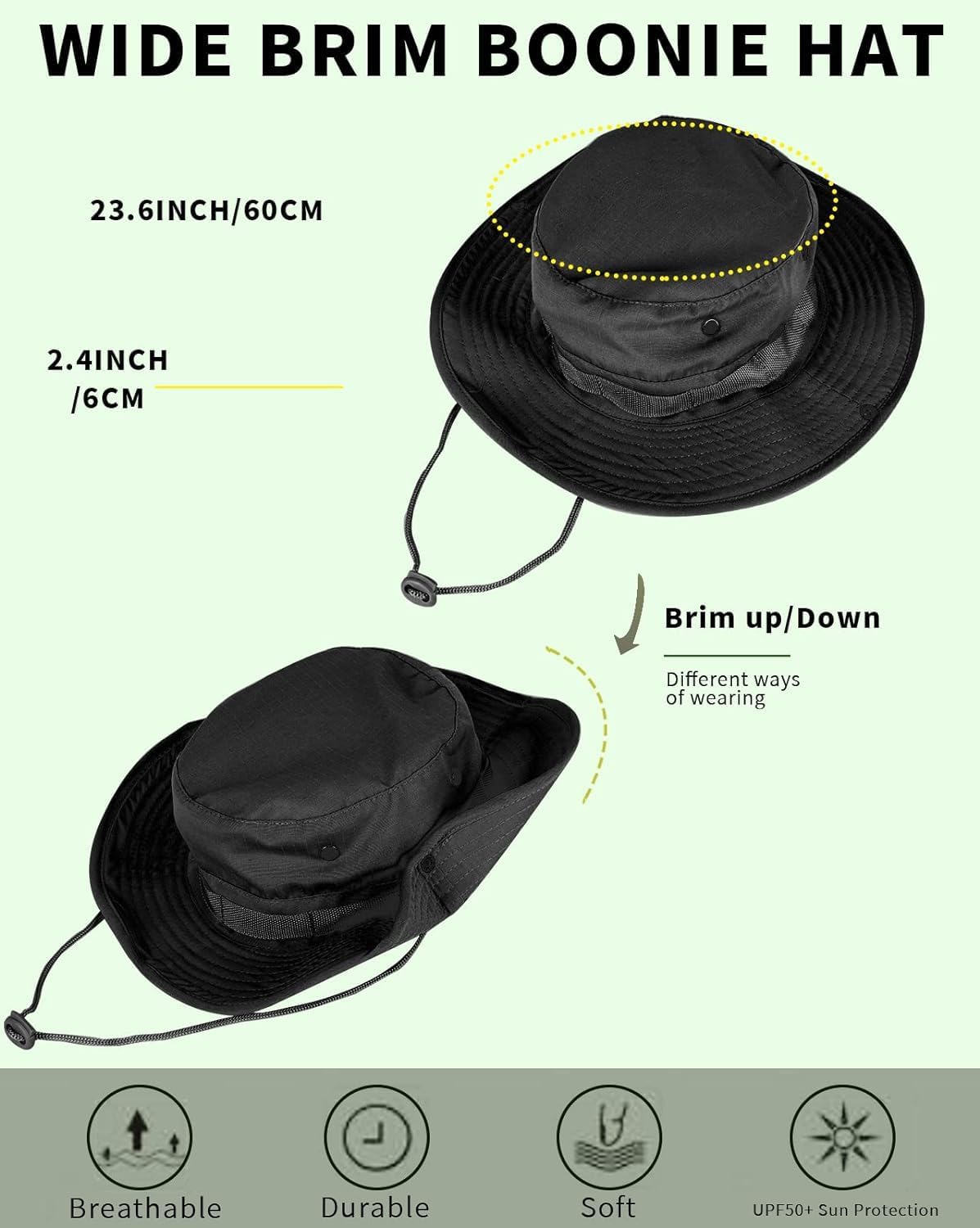 Skiennix Sun Hat - UPF 50+ Foldable Bucket Hat for UV Protection | Ideal for Hiking, Beach & Fishing