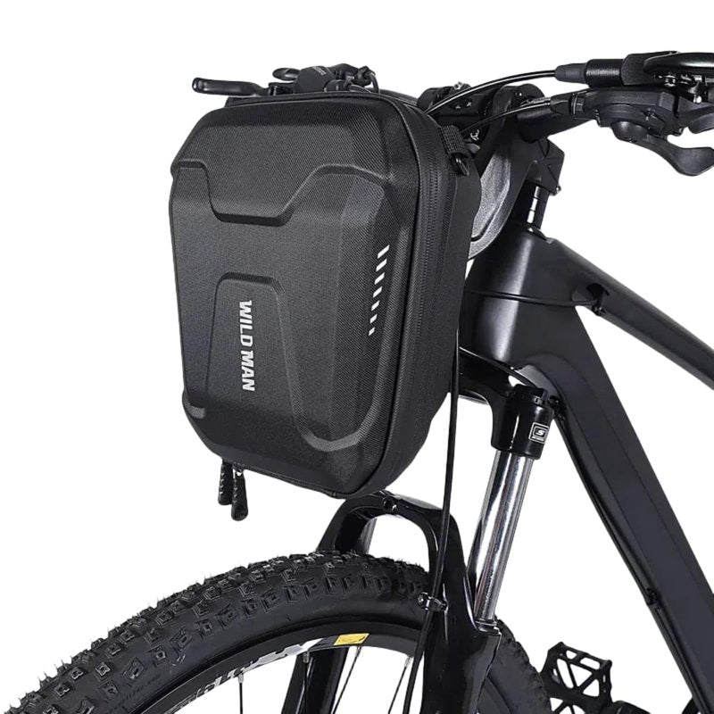WILD MAN Quick Release 3L Hard Shell Rainproof Scooter Storage Bag for Kick Scooters Folding Bike Kick Board Handlebar Bag MTB (E8)