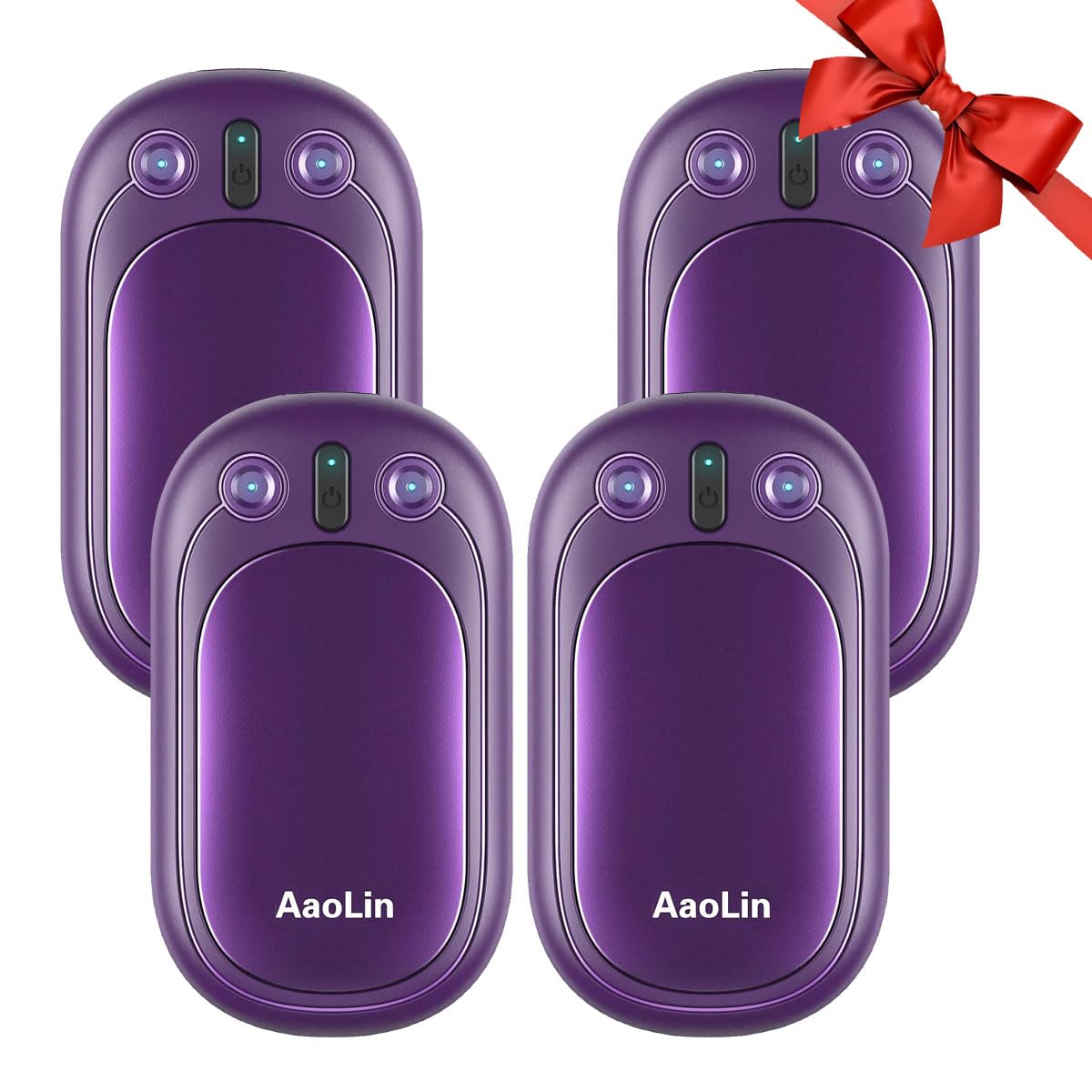 AaoLin Rechargeable Hand Warmers, 4 Pack 2000mAh Battery Packs - 12H Long-Lasting Heat, Portable Pocket Warmers for Outdoor Activities for Camping, Hunting, Golf