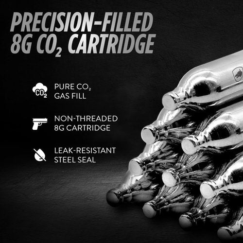 Guard Dog Security CO2 Cartridges - 8g/12g Non-Threaded for BB Guns & Paintball Markers | Snug Fit, Solid Seal