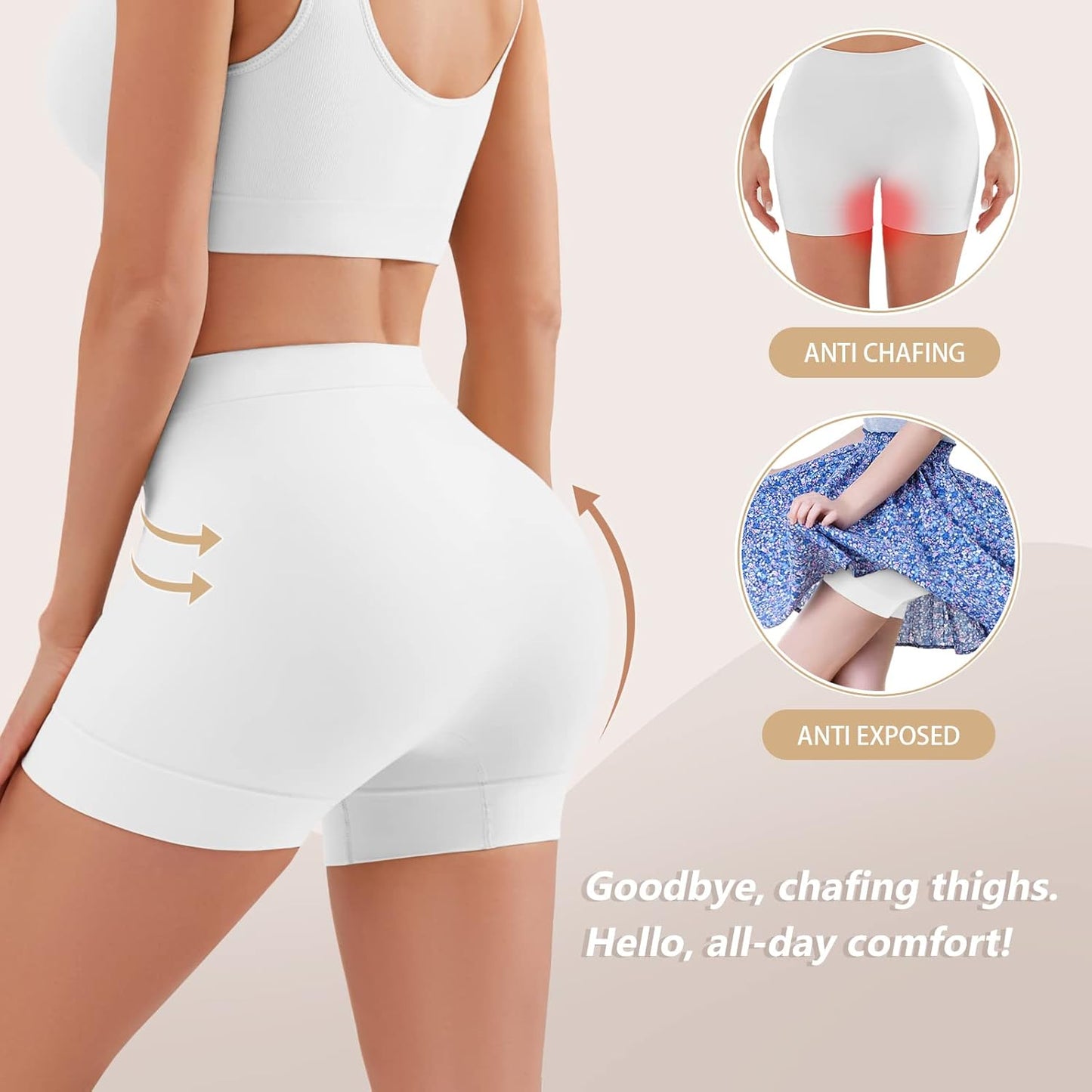 YADIFEN Slip Shorts - Smooth Anti-Chafing Boyshorts for Women | Seamless Yoga Underwear