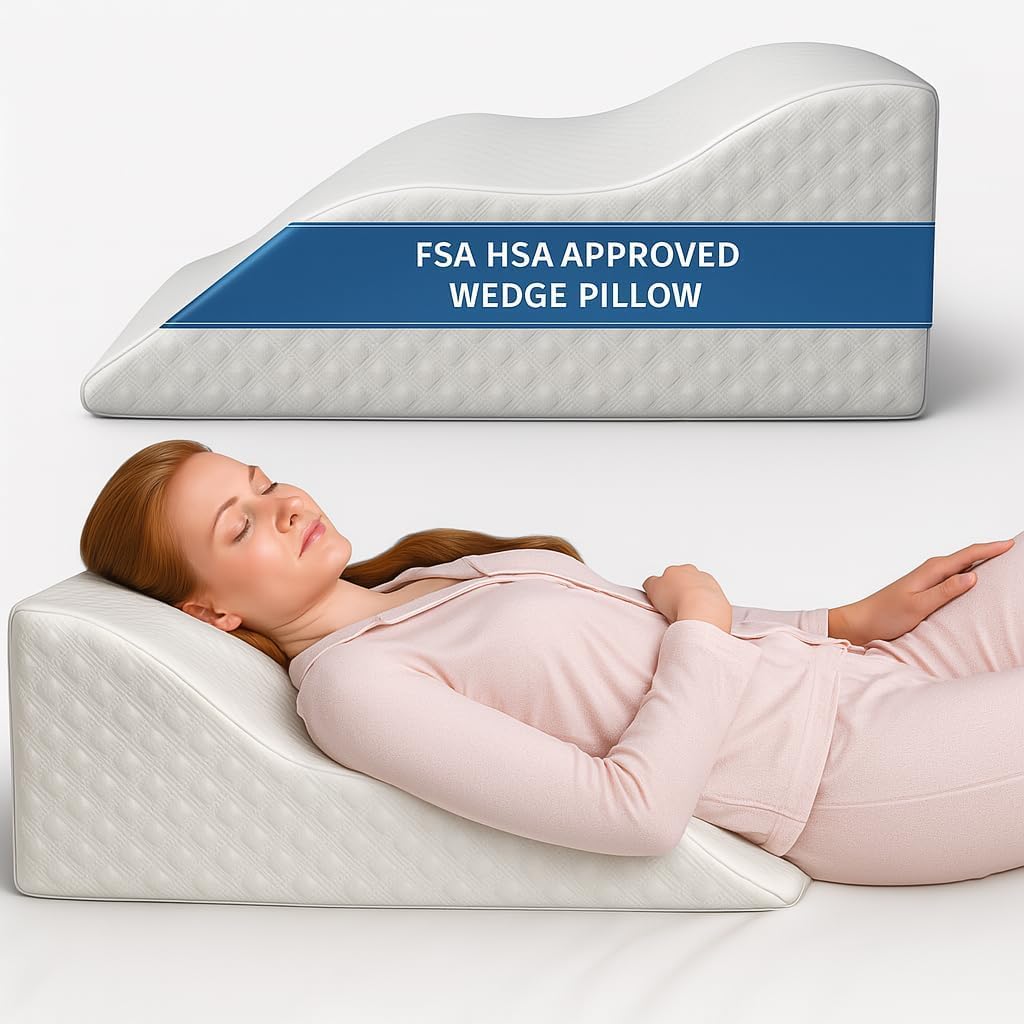 Aeris Wedge Pillow - Memory Foam Bed Wedge for Post-Surgery Recovery | Comfortable Incline Cushion for Snoring Relief