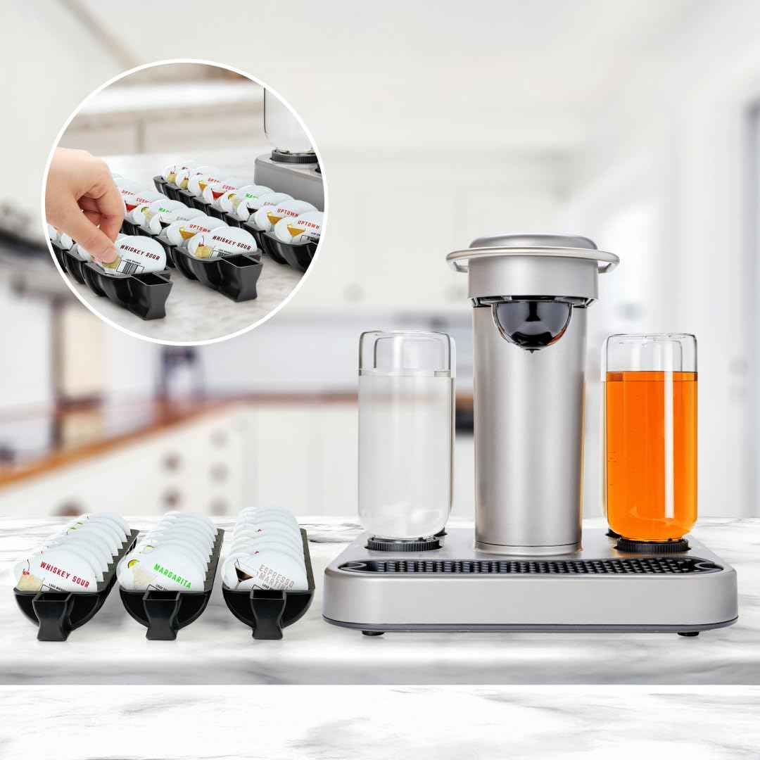 IMPRESA Pod Organizer - Compatible with Bartesian Cocktail Machine & Bar Accessories Organizer - 24-Slot Cocktail Capsules Holder - Secure Loading & Drink Capsule Holder - Plastic, Pack of 3