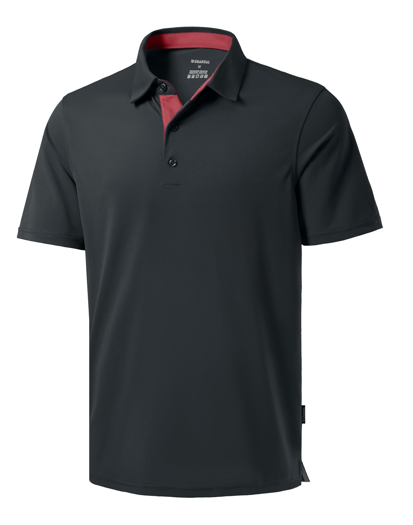Men's Golf Shirts Dry Fit Moisture Wicking Performance Short Sleeve Collared Polo Shirts for Casual Tennis Bussiness (Dark Grey, XL)