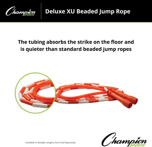 Champion Sports Deluxe XU Beaded Jump Rope - Adjustable Lengths for All Ages and Skill Levels