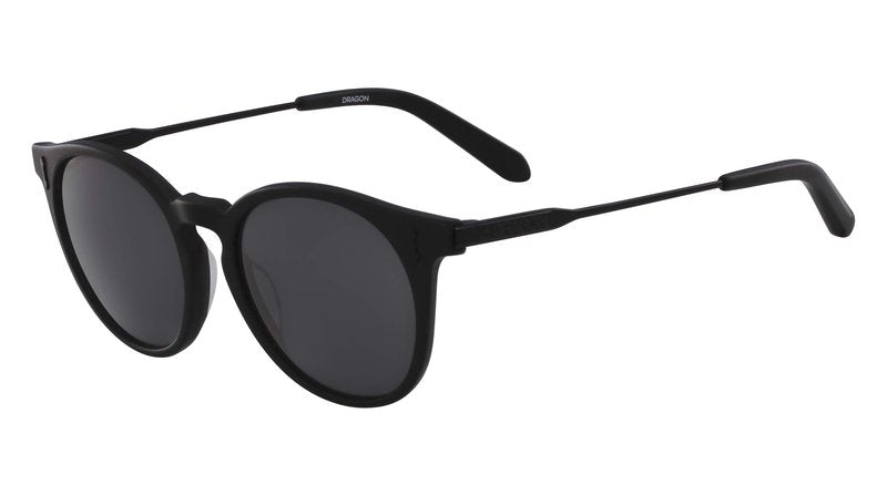 Dragon Hype Oval Sunglasses, Matte Black/Lumalens Smoke
