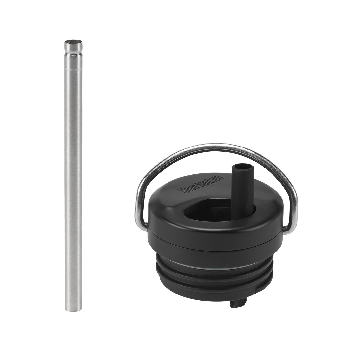 Klean Kanteen TKWide Twist Cap with Straw Kit - Reusable Straw Lid - Premium Water Bottle Accessories - Leak Proof & Dishwasher Safe - Black