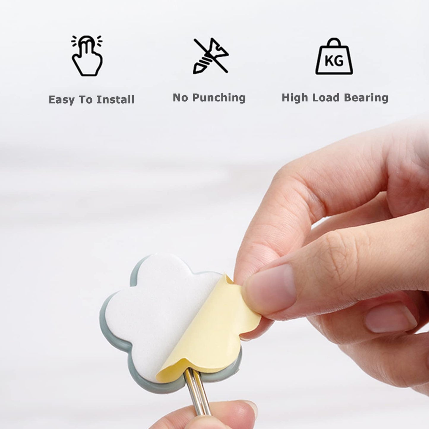 Ristpal [5 Pack] Cute Floret Utility Hooks Heavy Duty Up to 5 Pounds, Waterproof and Oil Proof. Hanging Key. Stick On Wall Kitchen Bathroom Ceiling Or Office Windows Hangers (Purple), FH03