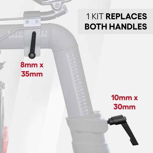 TrubliFit Replacement Seat & Handlebars Slide Adjustment Handles - L Handle for All Peloton Bikes (Original Peloton Bike & Bike+ and Cross Training Bike & Bike+) - All Metal Handles 2-Pack