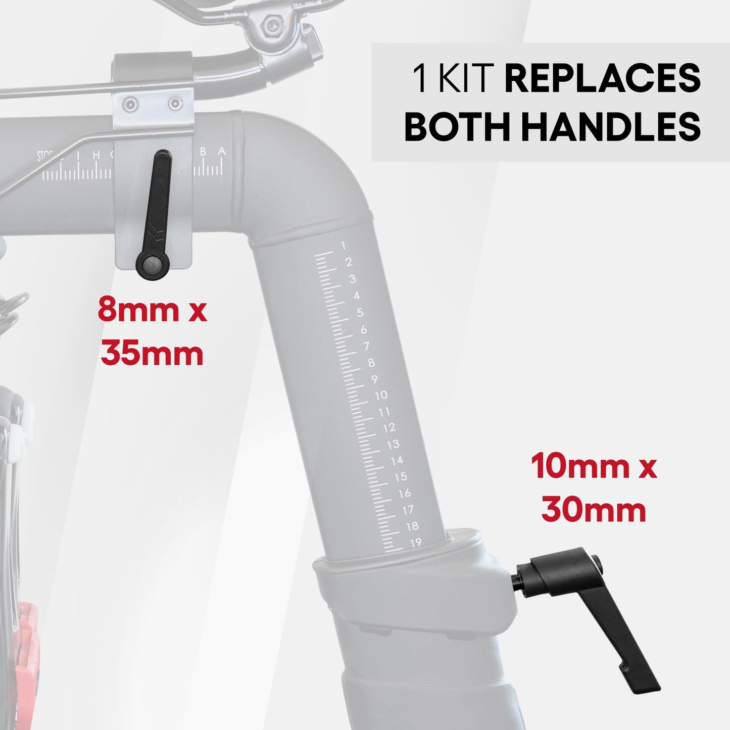 Seat & Handlebar Adjustment Handles for Peloton Bikes, Metal 2-Pack