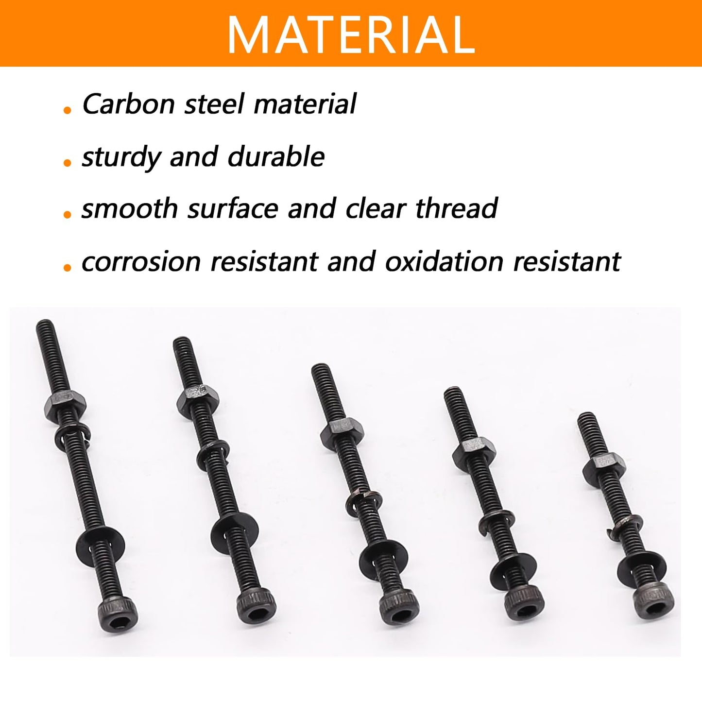 461 Pieces M3 x 30mm /35mm /40mm /45mm /50mm Socket Head Screws M3 Long Screws Metric Screws Bolts Washers Nuts Kit Machine Screw Assortment Kit 12.9 Grade Alloy Steel Fully Threaded for Furniture