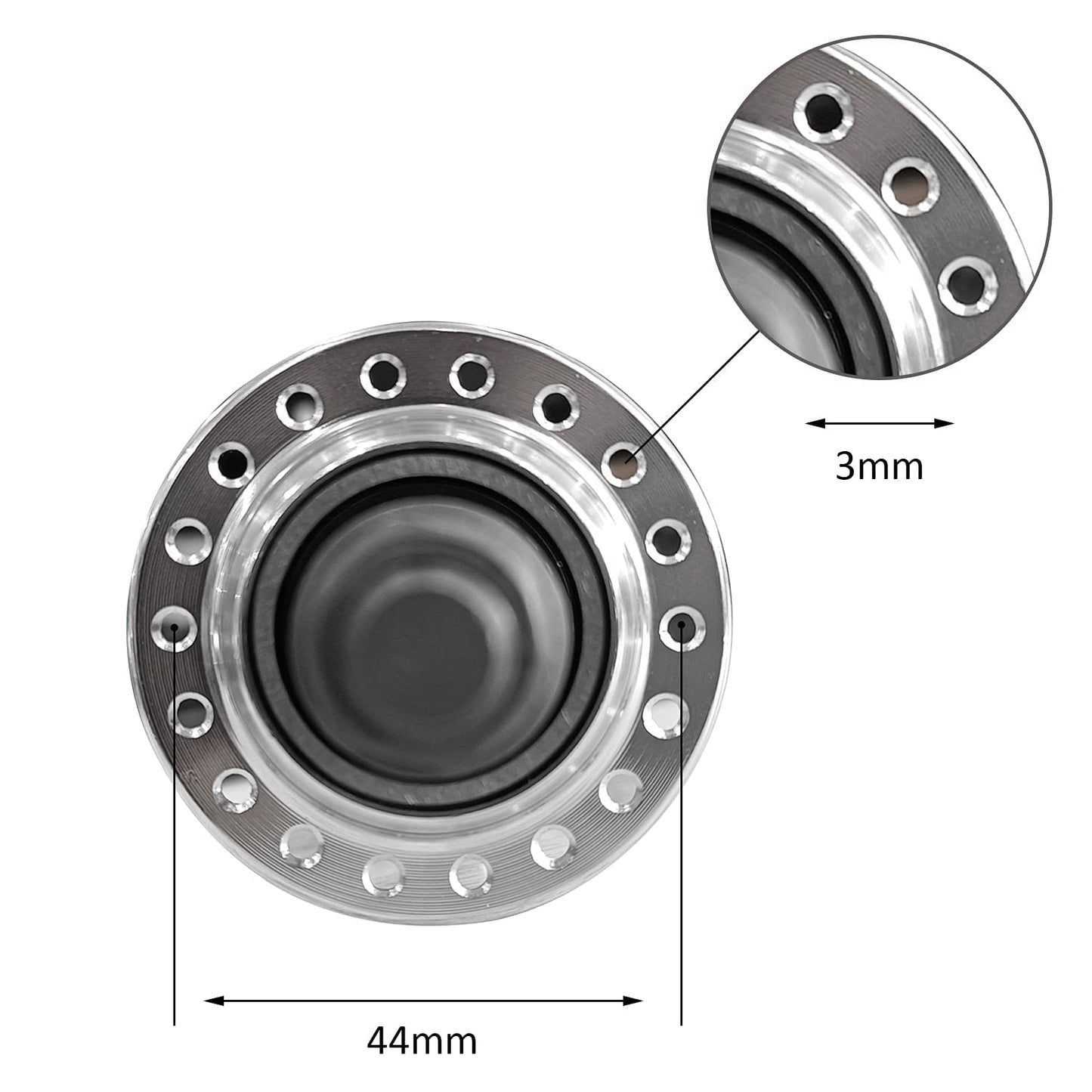 Bicycle Rear Hub 36 Hole, Double Thread, 135mm Width, Aluminum Alloy Bike Hub Bicycle Wheel Part (Silver)