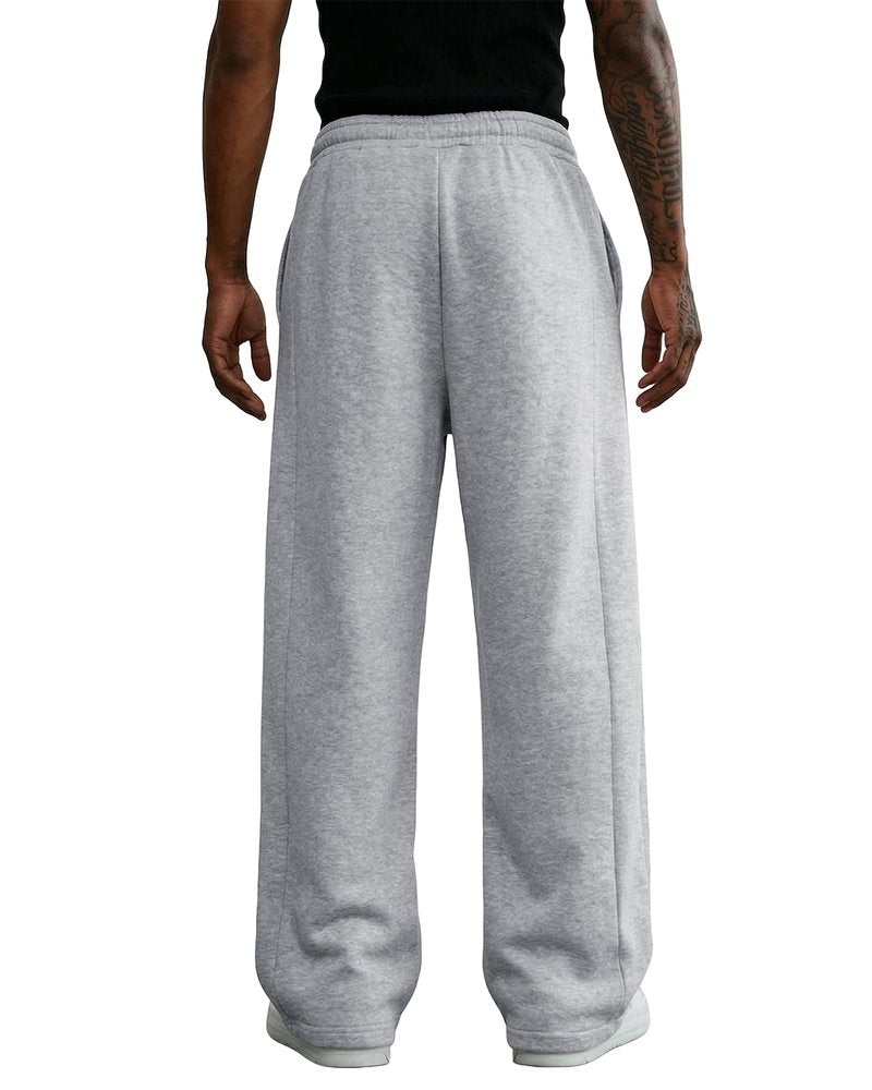 Pillxter Men's Baggy Sweatpants Cotton Fleece Wide Leg Lounge Sweat Pants Drawstring Waist Jogging Pants with Pockets,Light Gray