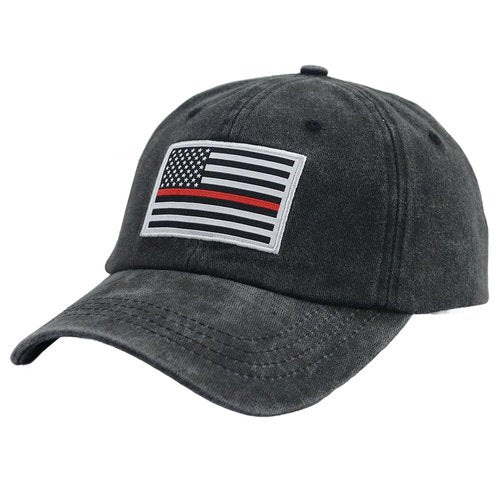 Thin Red Line Hats Women Men, Red Line Baseball Cap, American Flag Support Firemen Cap, Birthday Gifts Firefighter Axe Patriotic USA