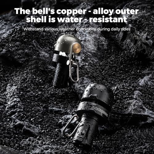 Black ROCKBROS Bike Bell Bar End Copper 100dB for 0.87 inch Drop Bars (Left/Right)
