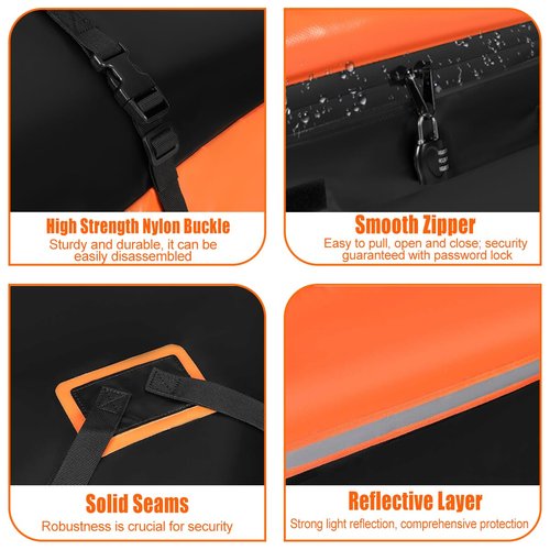 Car Roof Bag Rooftop Cargo Carrier Bag 15 Cubic Feet Waterproof for All Cars with/Without Rack, Includes Anti-Slip Mat, 8 Reinforced Straps, 6 Door Hooks, Storage Bag, Luggage Lock by MCCKLE