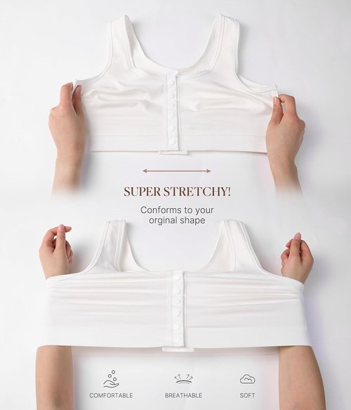 BRABIC Front Closure Compression Bra - Post Surgery Mastectomy Support | Full Coverage Wireless Design