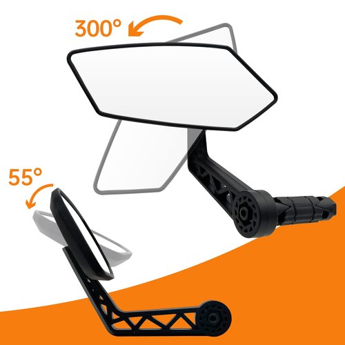 Homieway Bike Mirror, HD Glass Bicycle Mirrors for Handlebar Mount, Adjustable Bar End Bike Rear View Mirror, Scratch Resistant Handlebar Mirrors for E-bike, Mountain Bike & Scooter (Left 0.59-0.78")