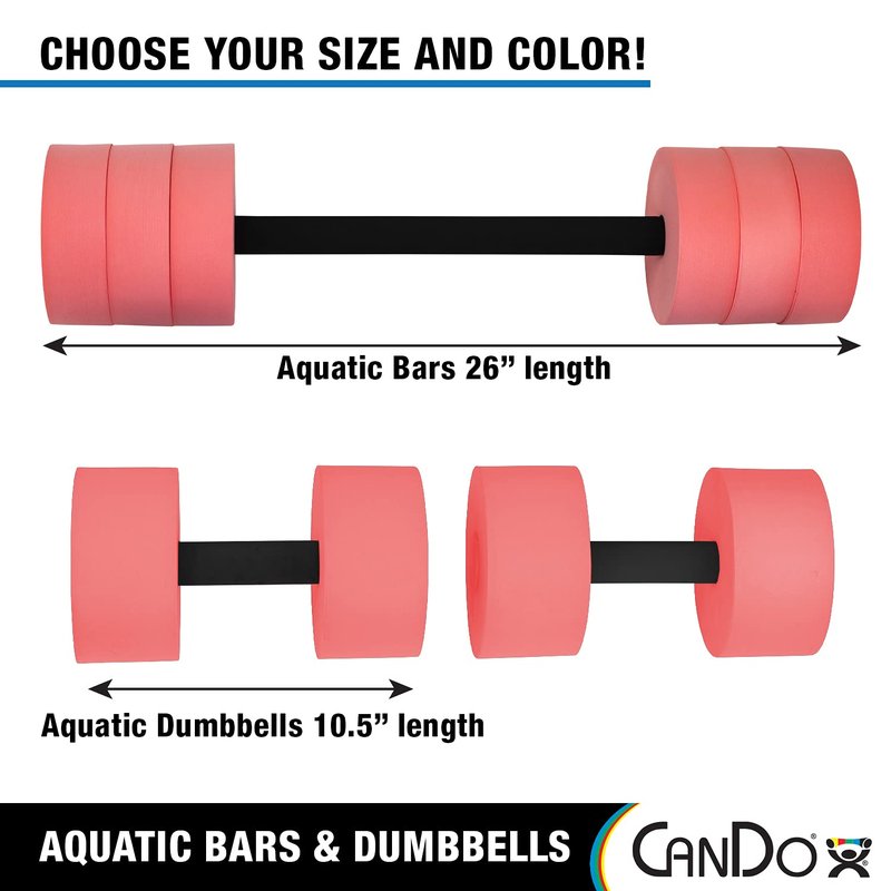 CanDo Aquatic Swim Bars and Dumbbells for Learning to Swim, Hydrotherapy, Swimming, Water Aerobics, Rehab, Swim Lessons, Pool Fitness