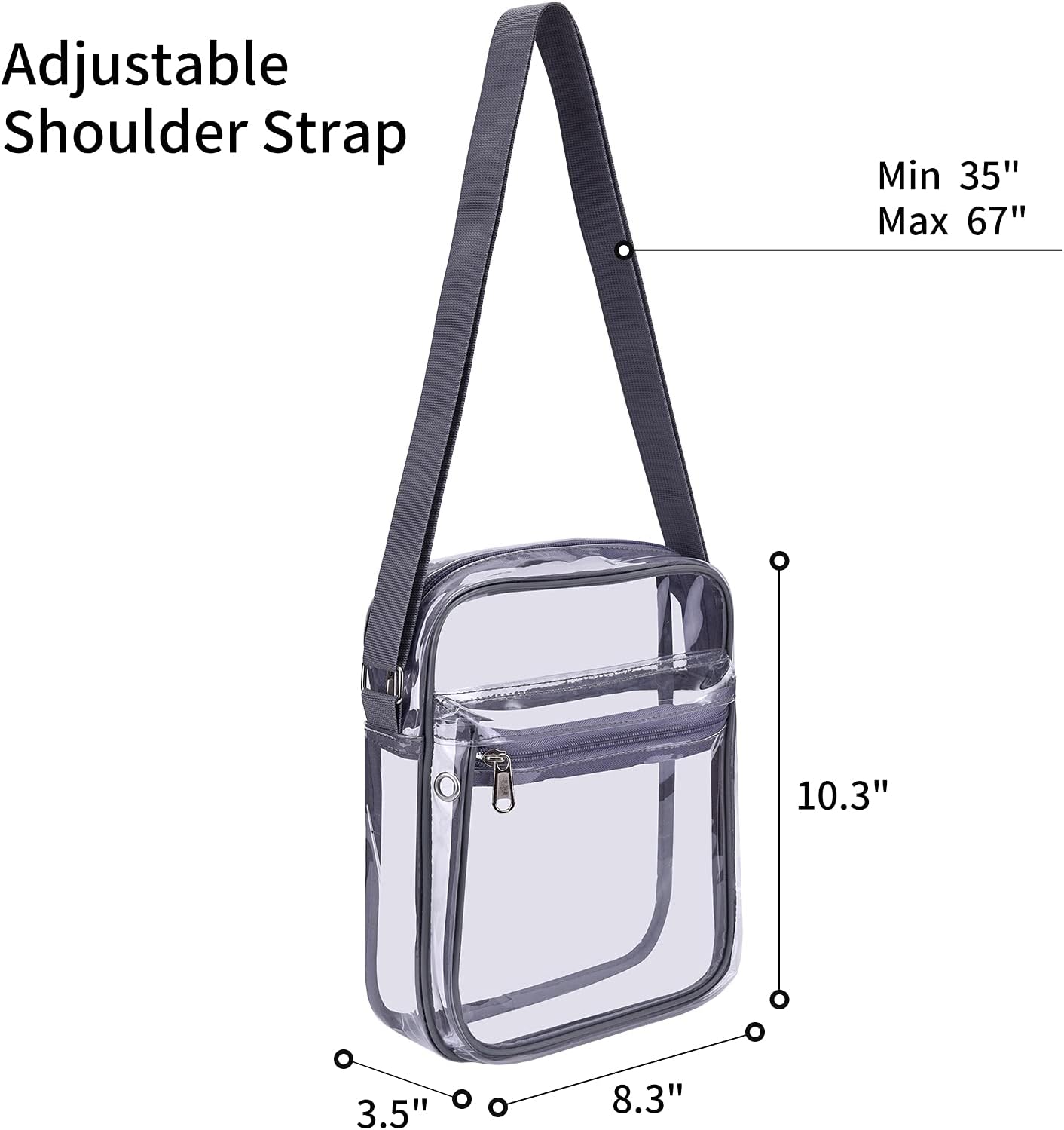 USPECLARE Clear Purse - Stadium Approved Clear Messenger Bag for Men & Women | Durable & Stylish