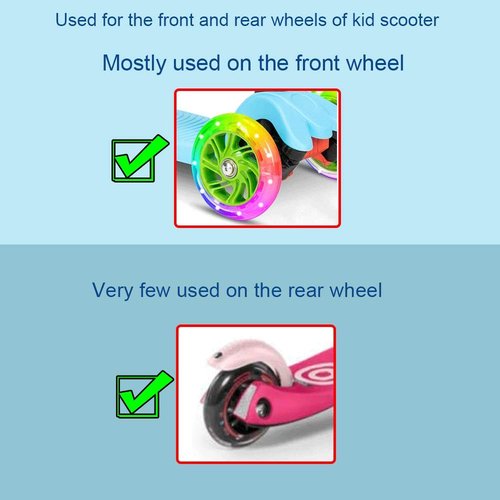 80mm x 24mm Flash Rear Wheel M8x43 44 45 46 47mm Axle Set For Foldable Micro Mini 2 3 4 Wheel Kids Scooter Kickboard Repair Tool (Black)