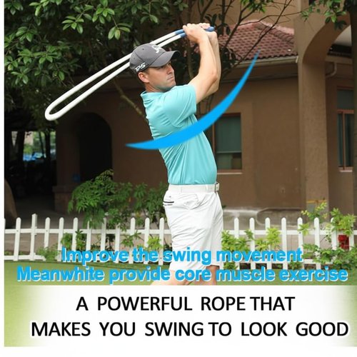 LOFIN Golf Swing Trainer Rope – Heavy-Duty Golf Training Aid for Swing Speed & Rhythm, Durable Double Rope Swing Trainer for Warm-Up, Posture, and Tempo Improvement