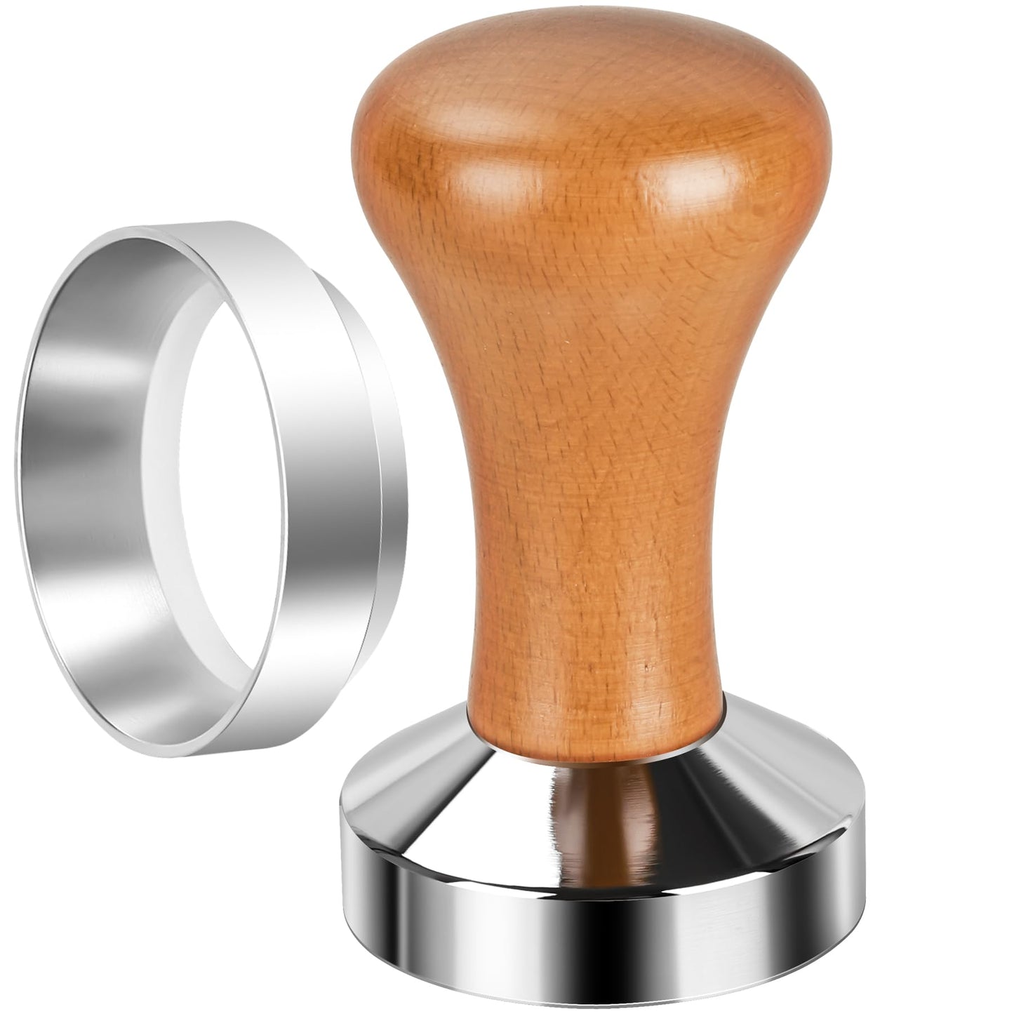 51mm Espresso Tamper-Premium Barista Coffee Tamper Coffee Tamper Classic Series Stainless Steel Espresso Tamper Coffee Press Tool Tamper Espresso Handle Solid Wood 51mm Espresso Dosing Funnel