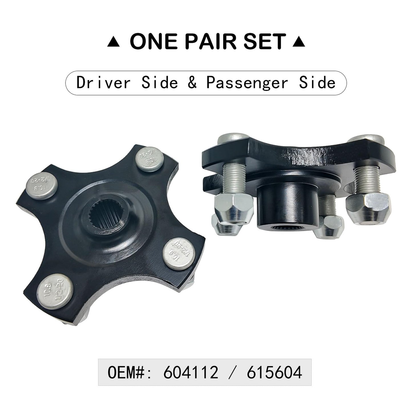 LOSTAR Rear Wheel Hub Flange Plate with Nuts Fit for 2008-Up EZGO RXV Gas & Electric Golf Cart, Axle Hub Assembly Replaces 604112/615604(Driver and Passenger Side)