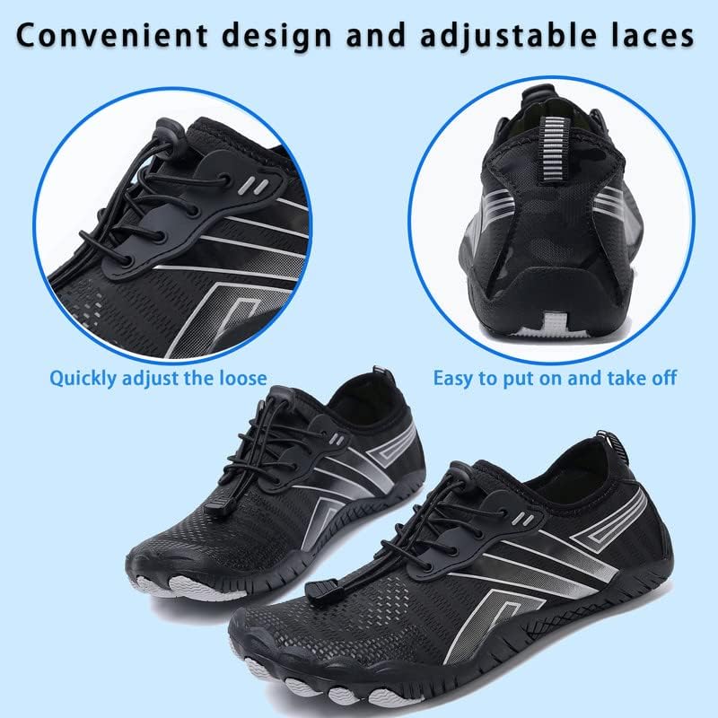 Skiennix Water Shoes - Quick Dry Barefoot Aqua Shoes for Men & Women | Ideal for Beach, Pool, Hiking & Water Sports