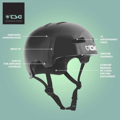 TSG Evolution Bike & Skate Helmet | for Cycling, BMX, Skateboarding, Rollerblading, Roller Derby, E-Boarding, E-Skating, Longboarding | Triple Certified, Swiss Design