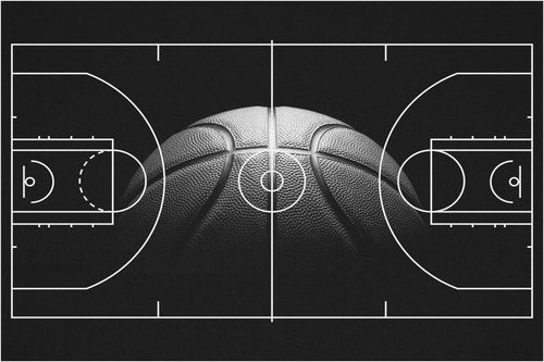 Basketball Rug - Non-Slip 3'x5' Basketball Court Design for Bedroom, Living Room & Game Room Decor