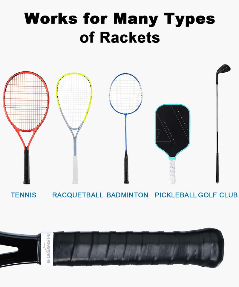 KUZAW 10 Pack Tennis Racket Grip Tape - Tacky Overgrip Non-Slip Sweat-Absorbing Cushion Wrap for Tennis, Pickleball, Padel Rackets, Golf, Baseball, Bat, Universal Grip Tape (5X Black+5X White)