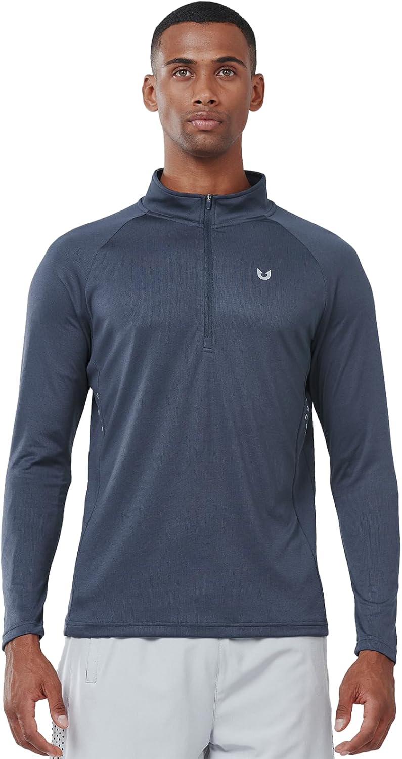 NORTHYARD Men's Quarter Zip Pullover - Moisture-Wicking Long Sleeve Athletic Shirt | Quick Dry Workout Gear