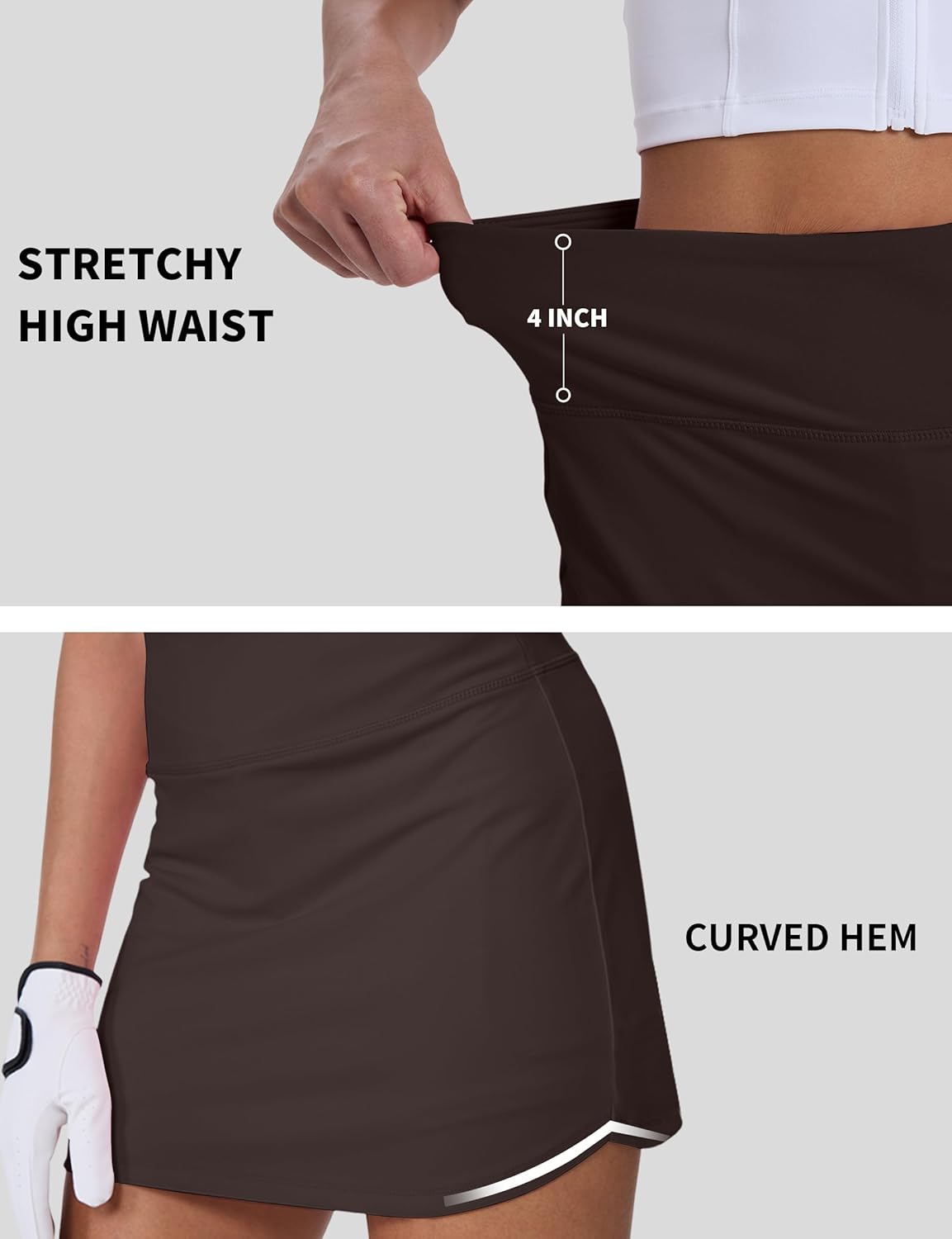 Skiennix Women's Golf Skirt - High Waisted Tennis Skorts with Shorts & Pockets for Athletic Workouts