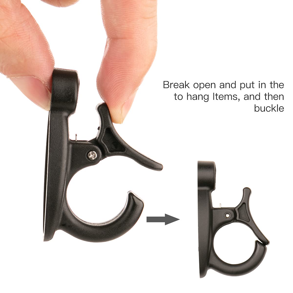 Elrswy 40Pack,Light Hanger Hooks,String Light Hooks,Screw-in Hooks for Hanging String Lights and Wire,Plants,Wind Chimes,Plastic,Black, Wall, Hooks-SQ-01