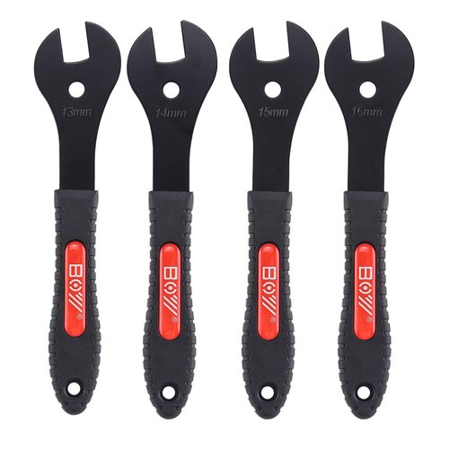 XIAOCUNCN 2MM Thick Low-Profile Bike Cone Wrench Set (13-19mm), Durable Multi-Function Carbon Steel Spanner for Bicycle Wheel Hub Axle Nut Installation & Removal (4 pieces (13,14,15,16mm))