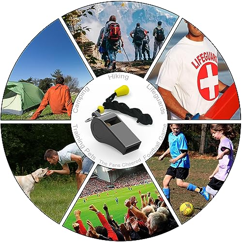 2-Pack Plastic Sports Whistles with Adjustable Lanyards - Loud Referee Gear