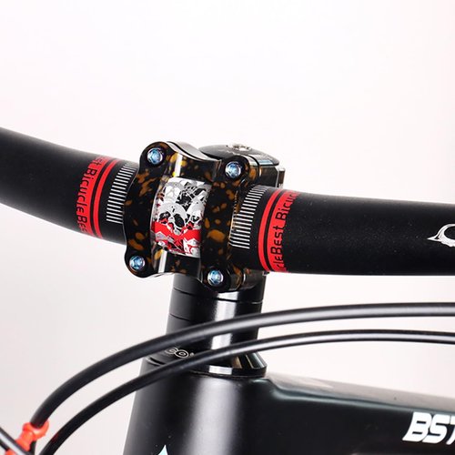 FOMTOR Bike Stem 31.8 Stem 35mm Mountain Bike Stem 0 Degree 31.8mm 35 mm Handlebar Short Stem for MTB BMX Road Bicycle Black Orange