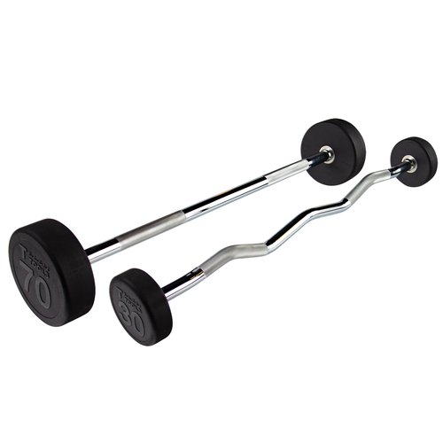 Body-Solid (SBB30) Rubber Coated Fixed Weights Straight Barbell Bar for Weightlifting Exercise Bodybuilding Strength Training, 30lb (Midnight Black)